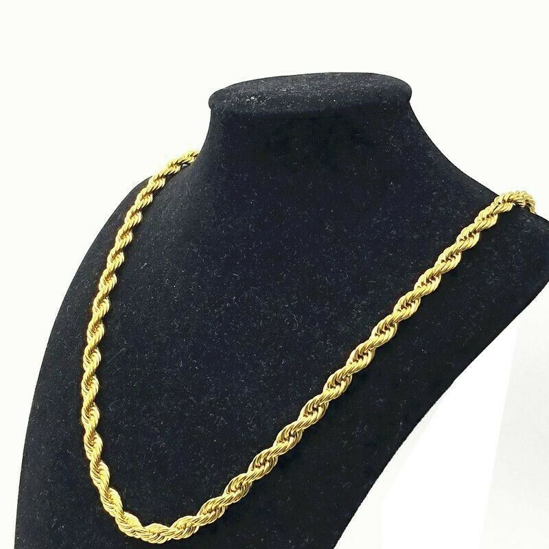 18k Diamond Cut Rope Chain Necklace 5MM Clearance Hot Sale