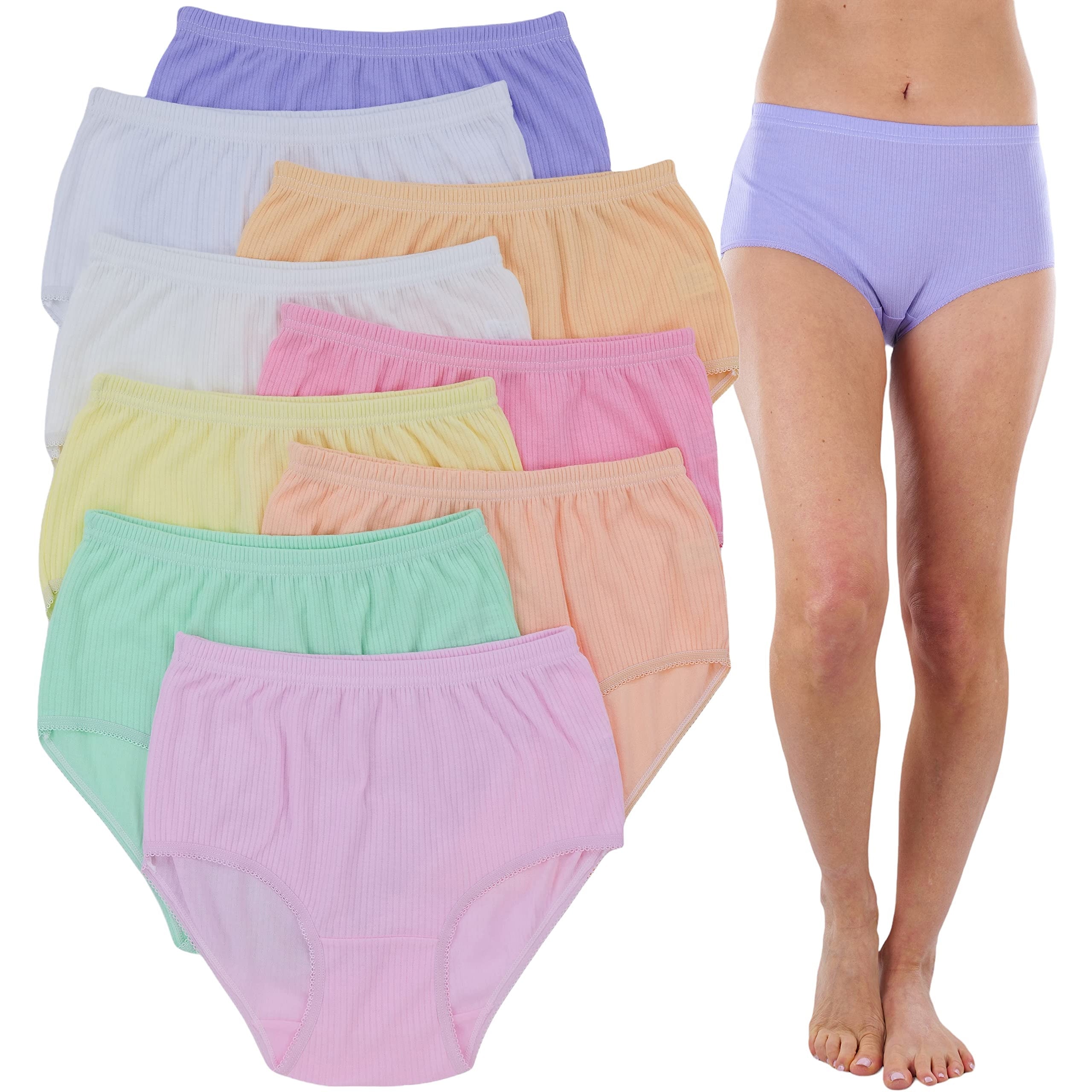 6-Pack: ToBeInStyle Women's High Waisted Subtle Ribbed Pastel Gridle Panties Visit New For Sale