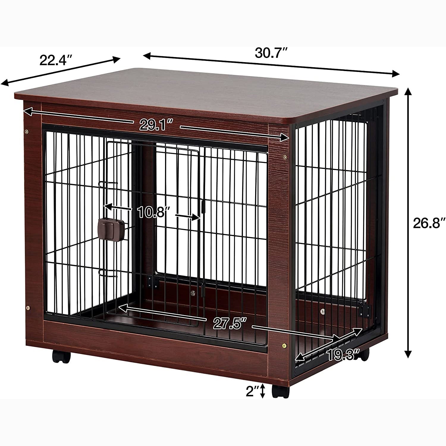 31-Inch Furniture Style Pet Dog Crate Cage with Wooden Structure Manchester For Sale