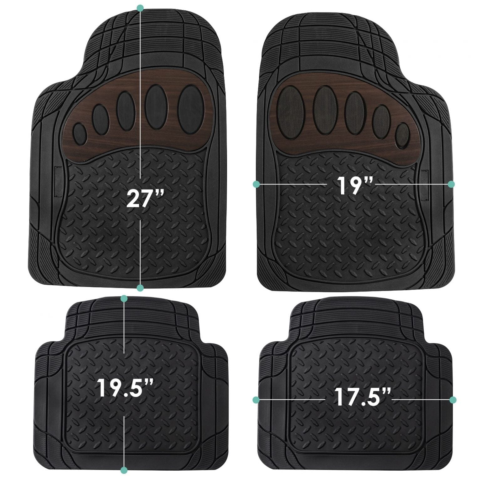 4-Piece Set: Trimmable ClimaProof Non-Slip Rubber Floor Mats With Footprint Design Best Seller For Sale