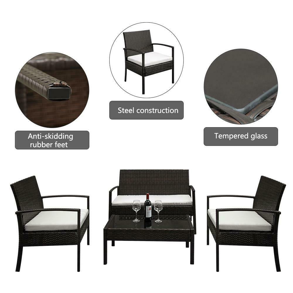 4-Piece: Rattan Patio Furniture Set Real Online