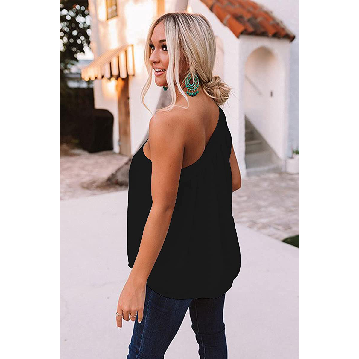 Women's Casual Tie One Shoulder Top Outlet Supply