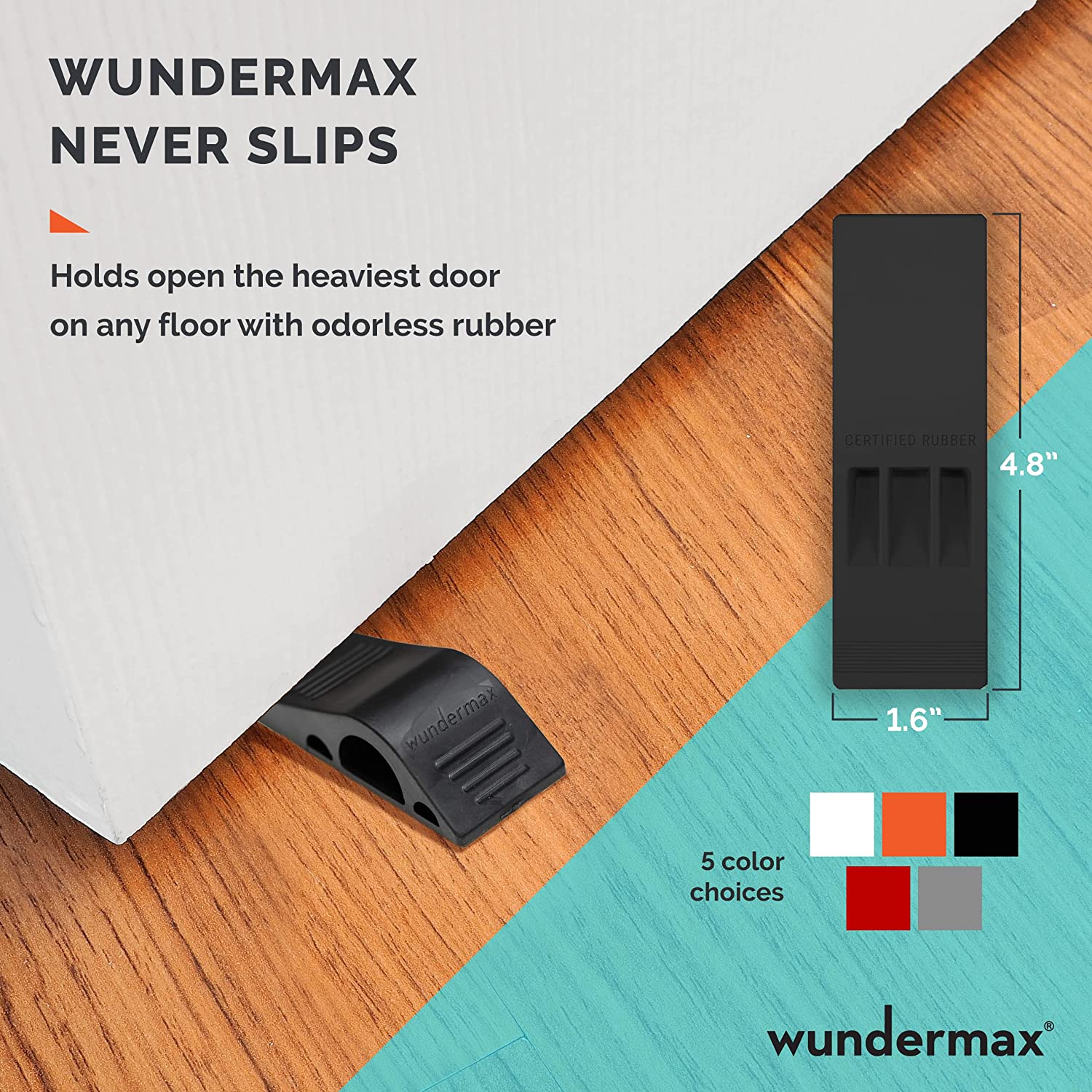 3-Pack: Wundermax Rubber Security Door Stoppers Cheap Best Sale