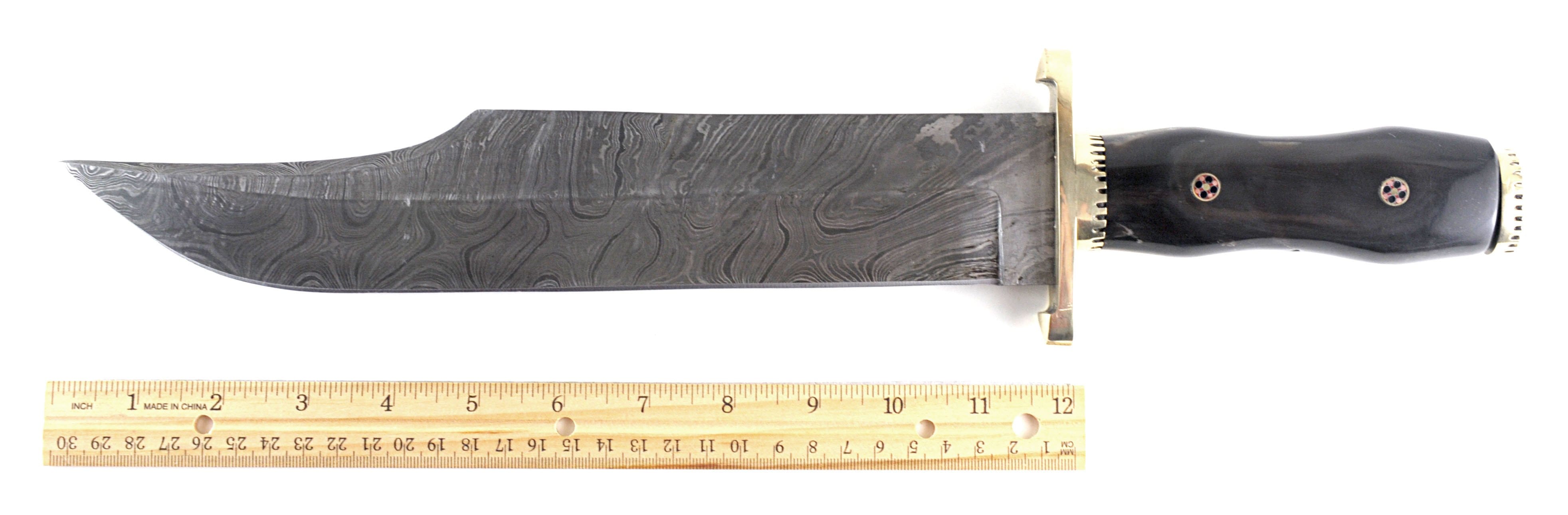 White Deer Damascus Steel Alamo Jim Bowie Knife, 11.5 Blade, Bone Handle, Sheath - DM-700 Outlet Websites