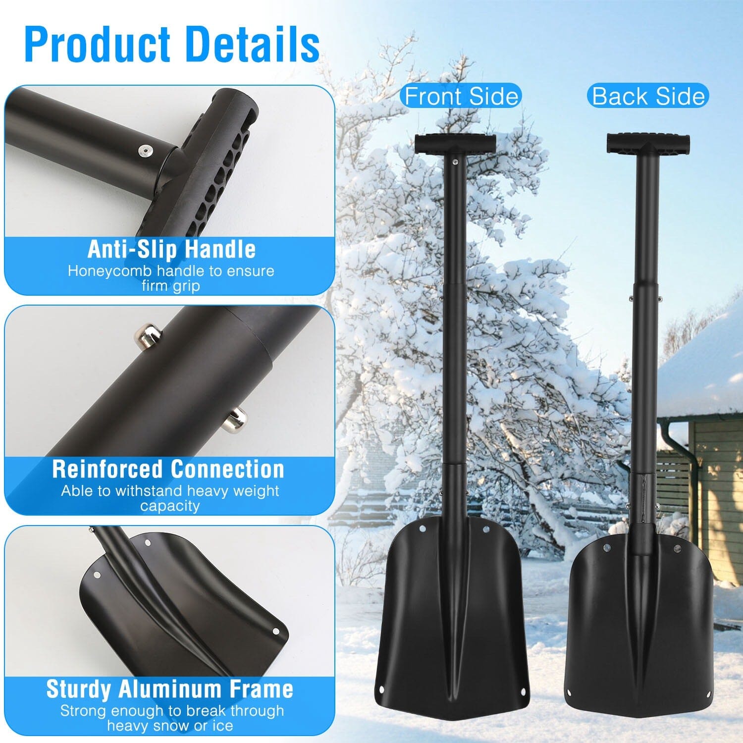 Aluminum Snow Shovel Portable Lightweight Camping Garden Beach Shovel Sale Nicekicks