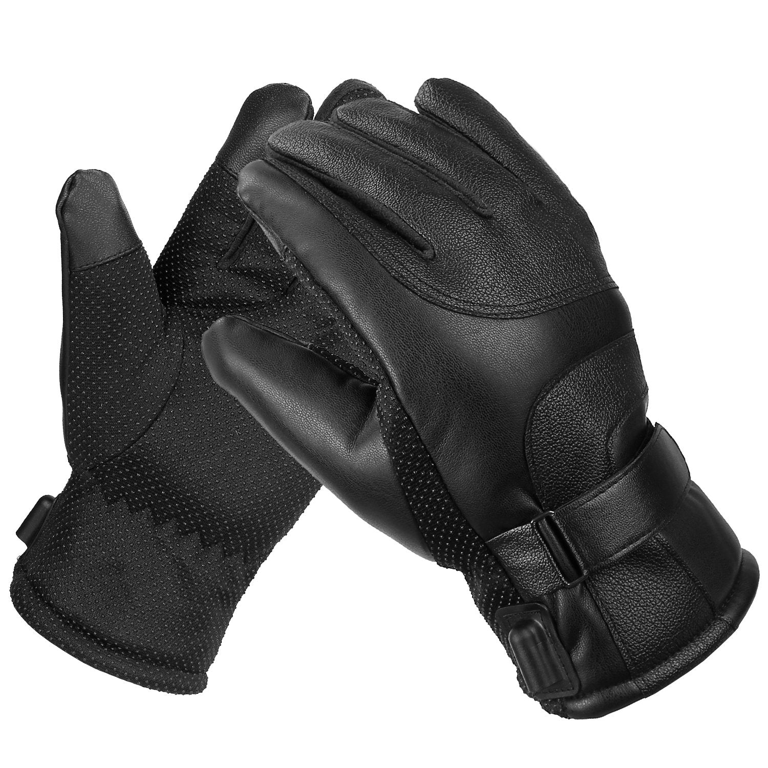 Electric Heated Touchscreen Thermal Gloves Leather USB Plug Cost For Sale