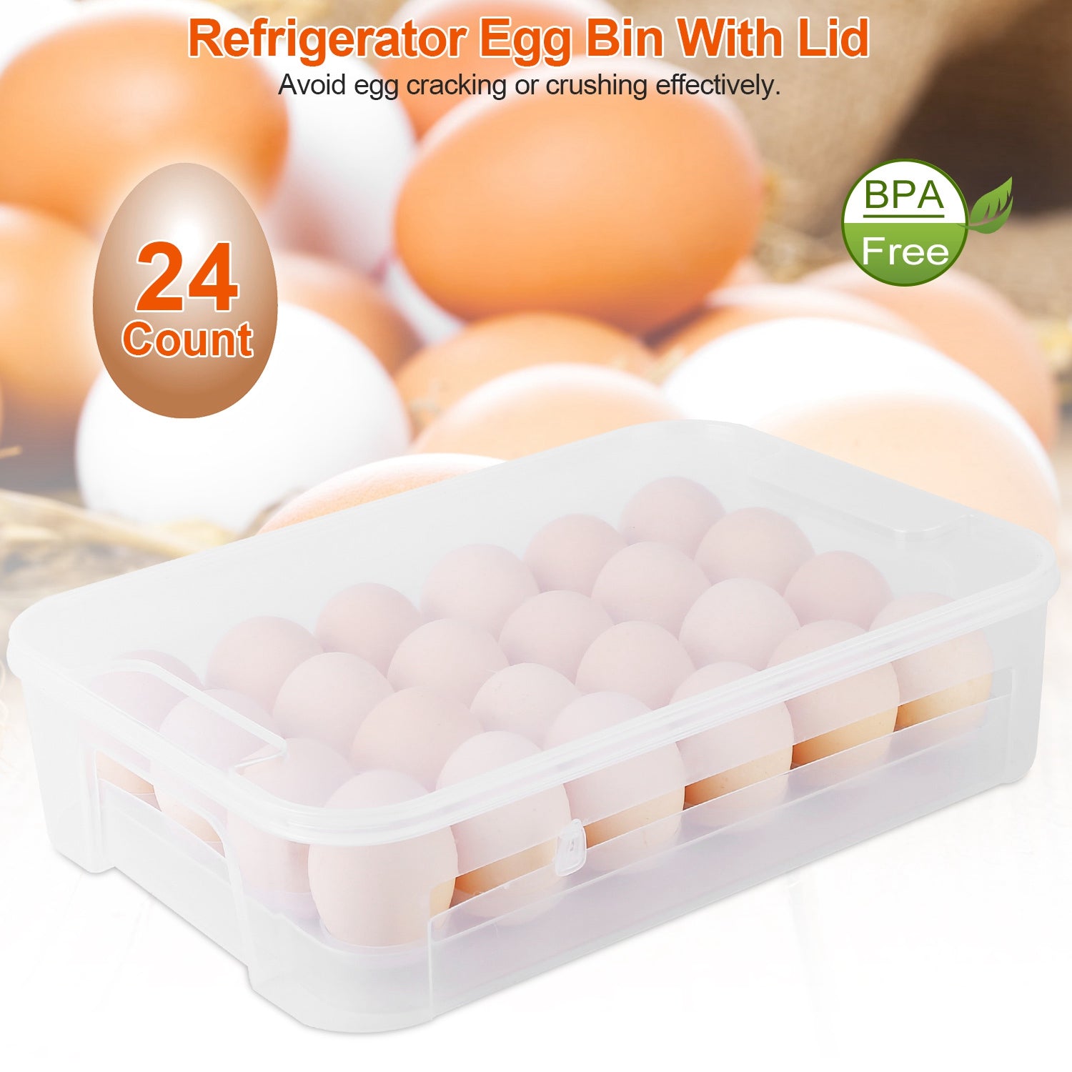 2-Piece: Plastic Egg Holder Stackable Egg Storage Box Buy Online