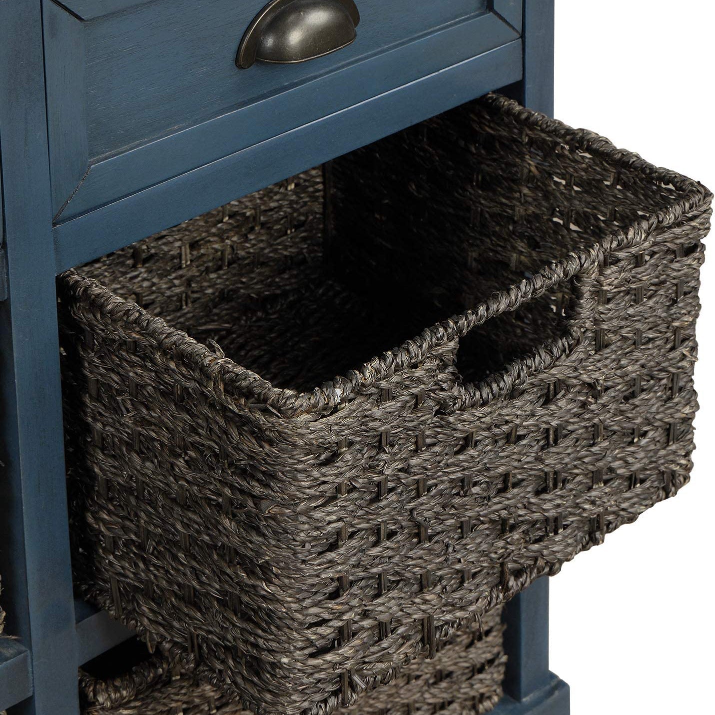 Storage Cabinet with 2 Drawers and 4 Rattan Baskets Cheap Real Authentic