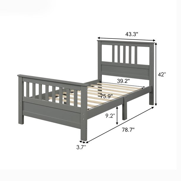 Solid Wood Platform Bed and Kids Room Headboard Cheap Sale Newest