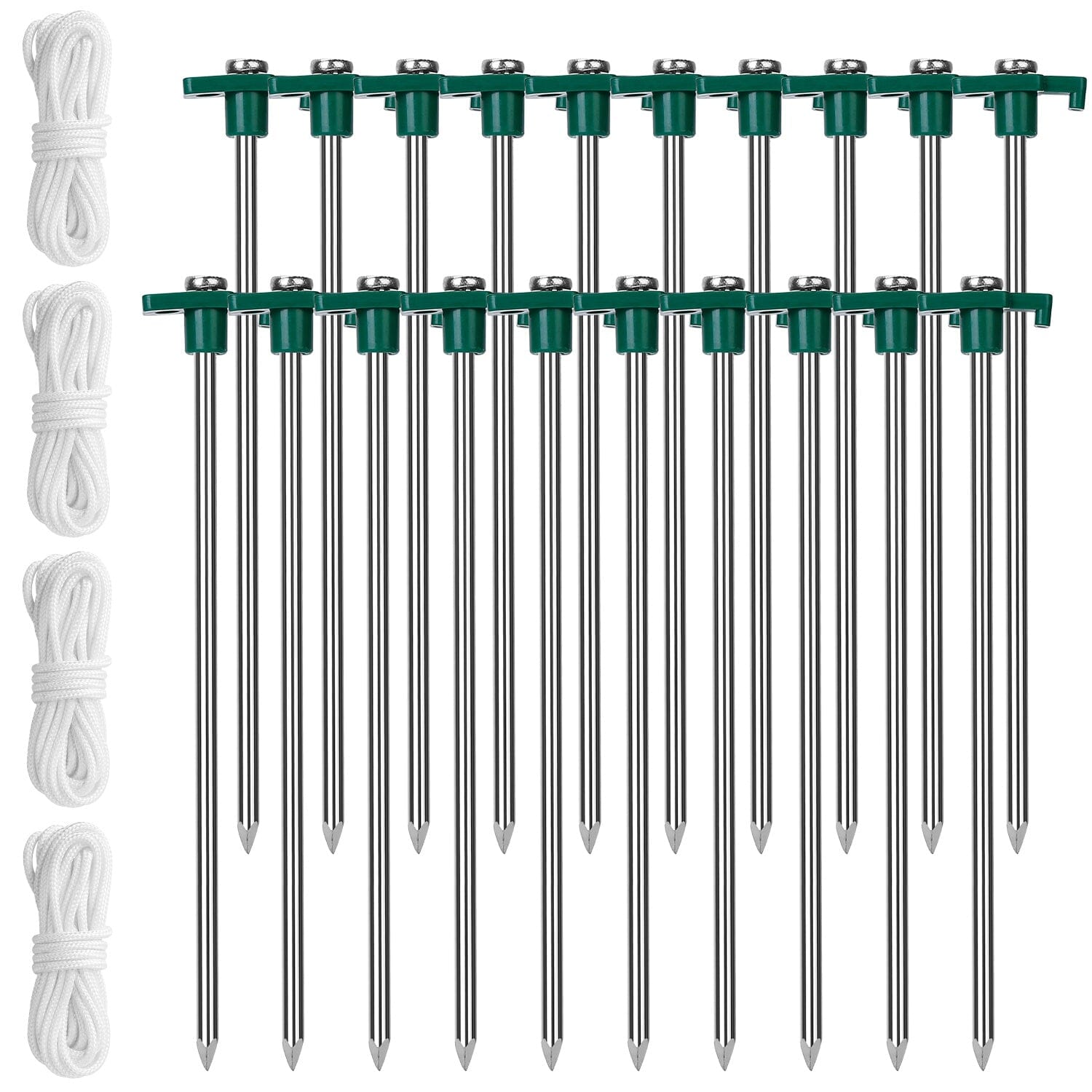 20-Piece: 9.8-Inch Tent Pegs Ropes Set Free Shipping Exclusive