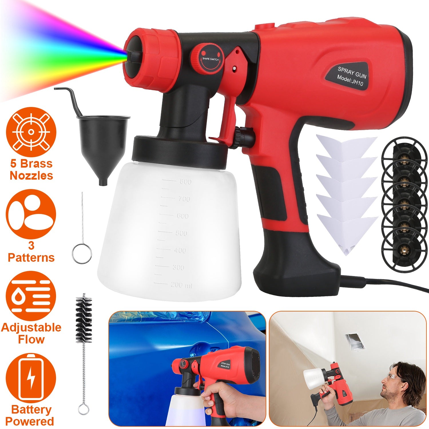 Paint Sprayer HVLP Handheld Painter with 3 Spray Patterns Outlet New Arrival