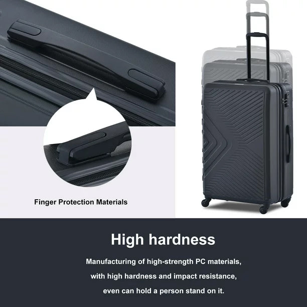 3-Piece Set: Hardshell Lightweight Suitcase with TSA Lock Spinner Wheels Free Shipping Clearance