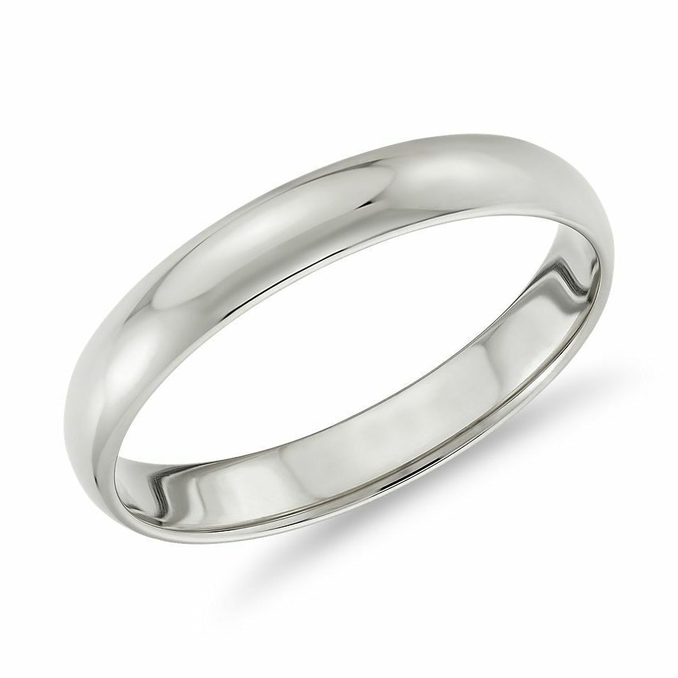 Solid 14K White Gold 3mm Comfort Fit Wedding Band Ring Sale Top Quality