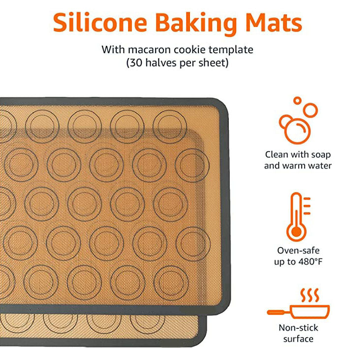 2-Pack: Silicone Nonstick Food Safe Macarons Baking Mat Brand New Unisex