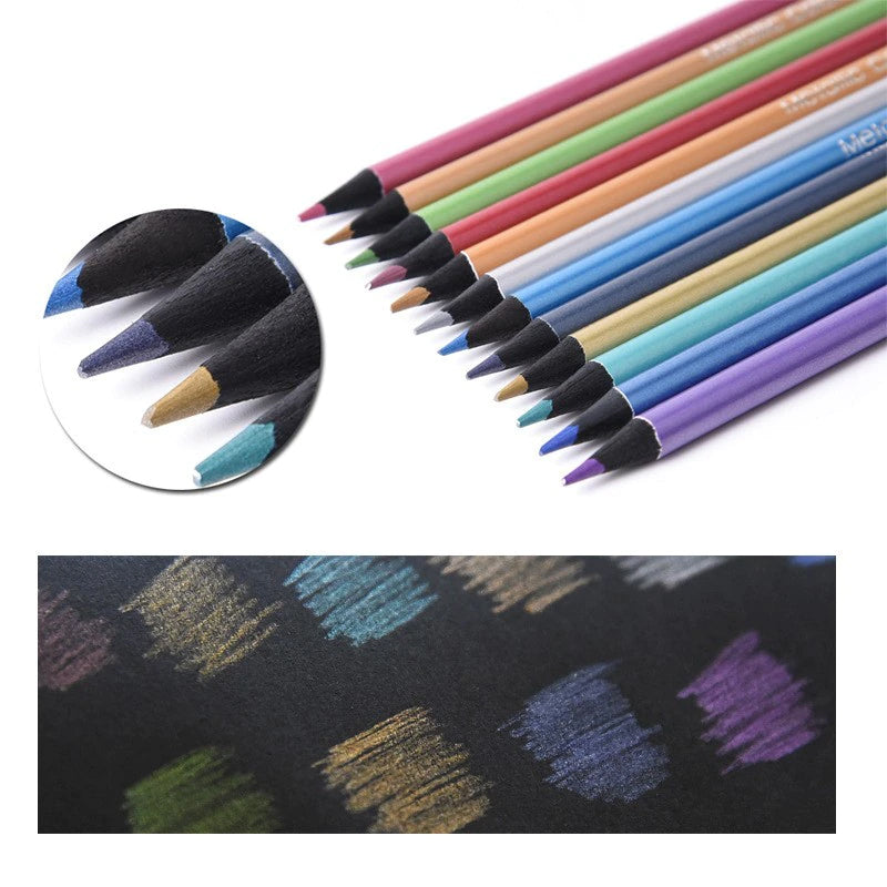 12-Piece: Metallic Colored Pencils Looking For Online