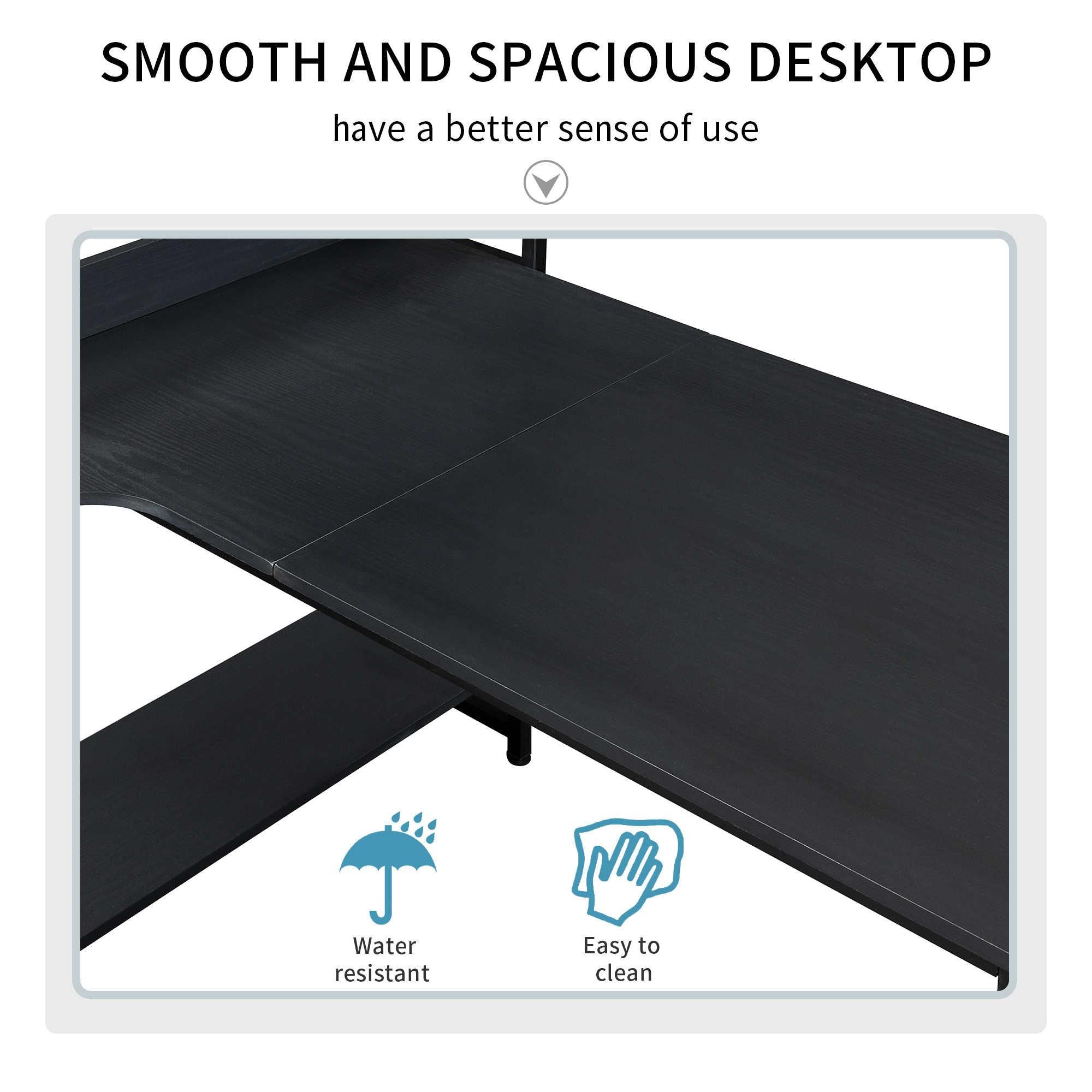 Computer Desk with 4 Tier Storage Shelves Large L-Shaped Clearance Shop