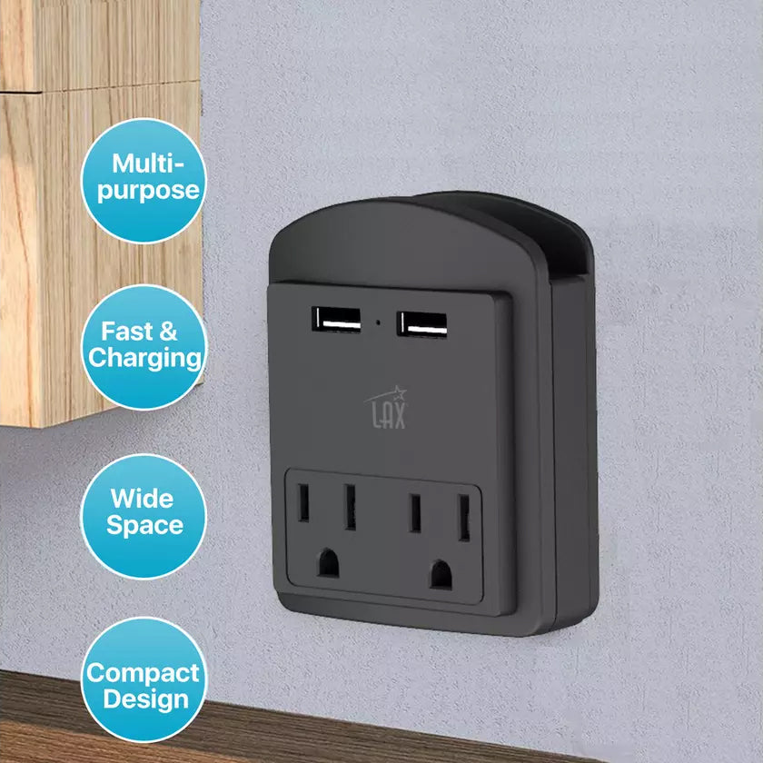 2-Pack: Surge Protector 2 Wall Outlets and 2 USB Ports Websites For Sale