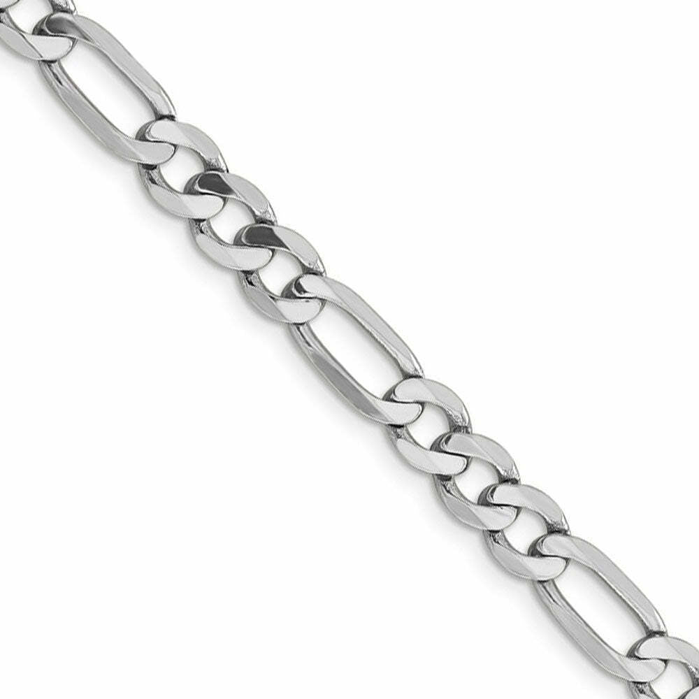 10K Solid White Gold Figaro Chain Necklace Discount Best Seller