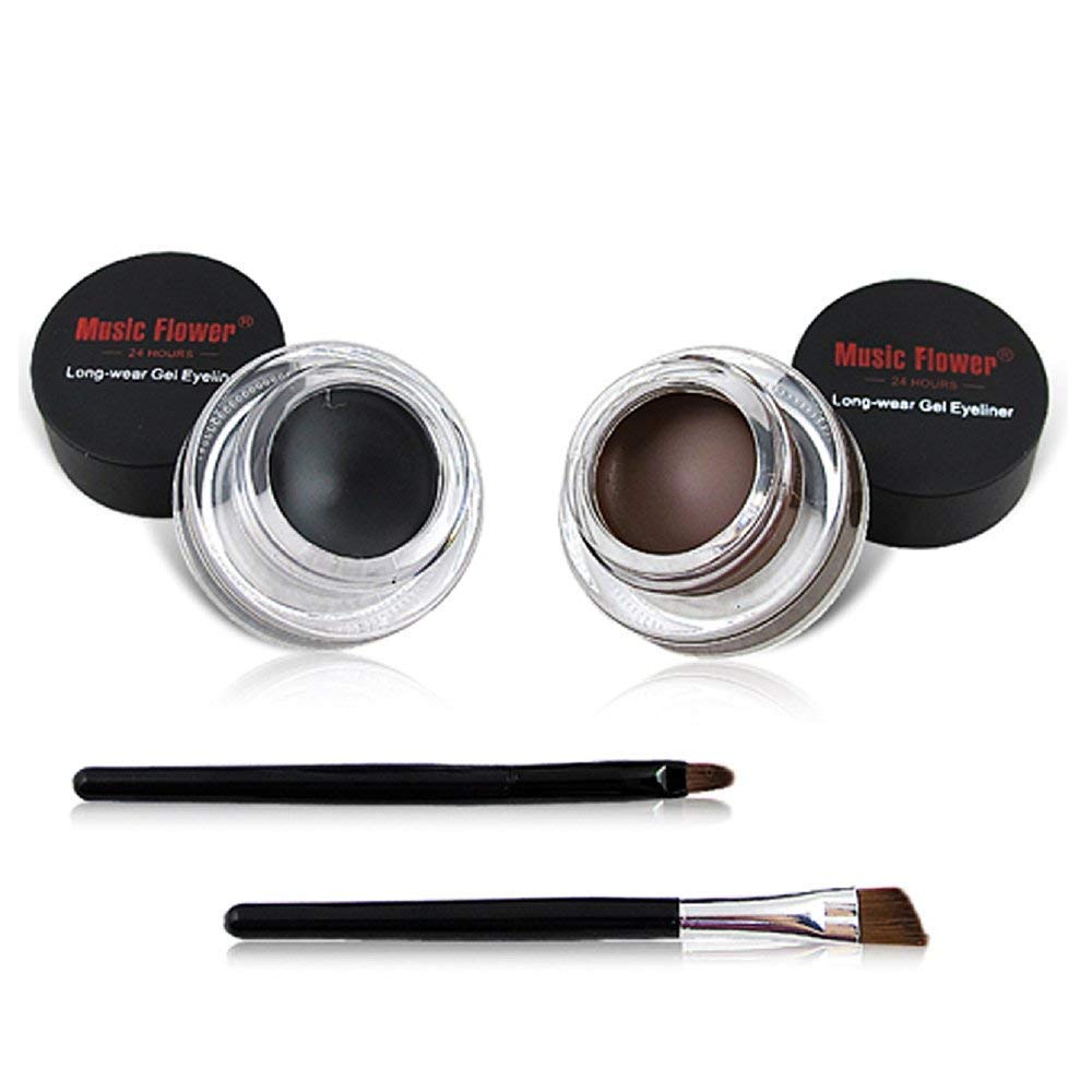 2-in-1 Black and Brown Gel Eyeliner Set Sale Geniue Stockist