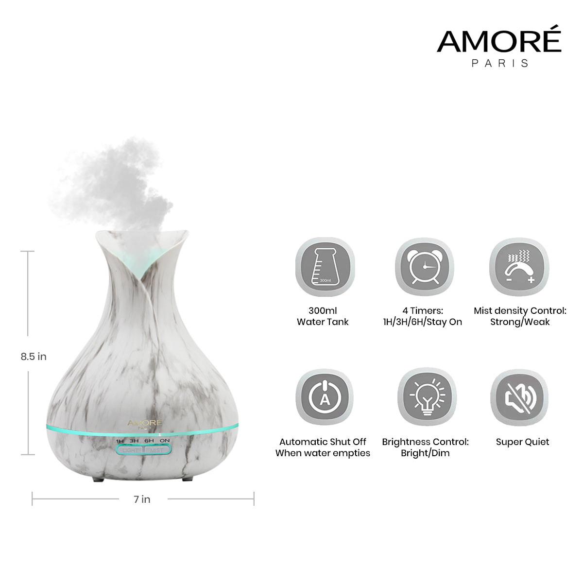 White Marble 300ml Ultrasonic Aroma Diffuser Cheap Supply