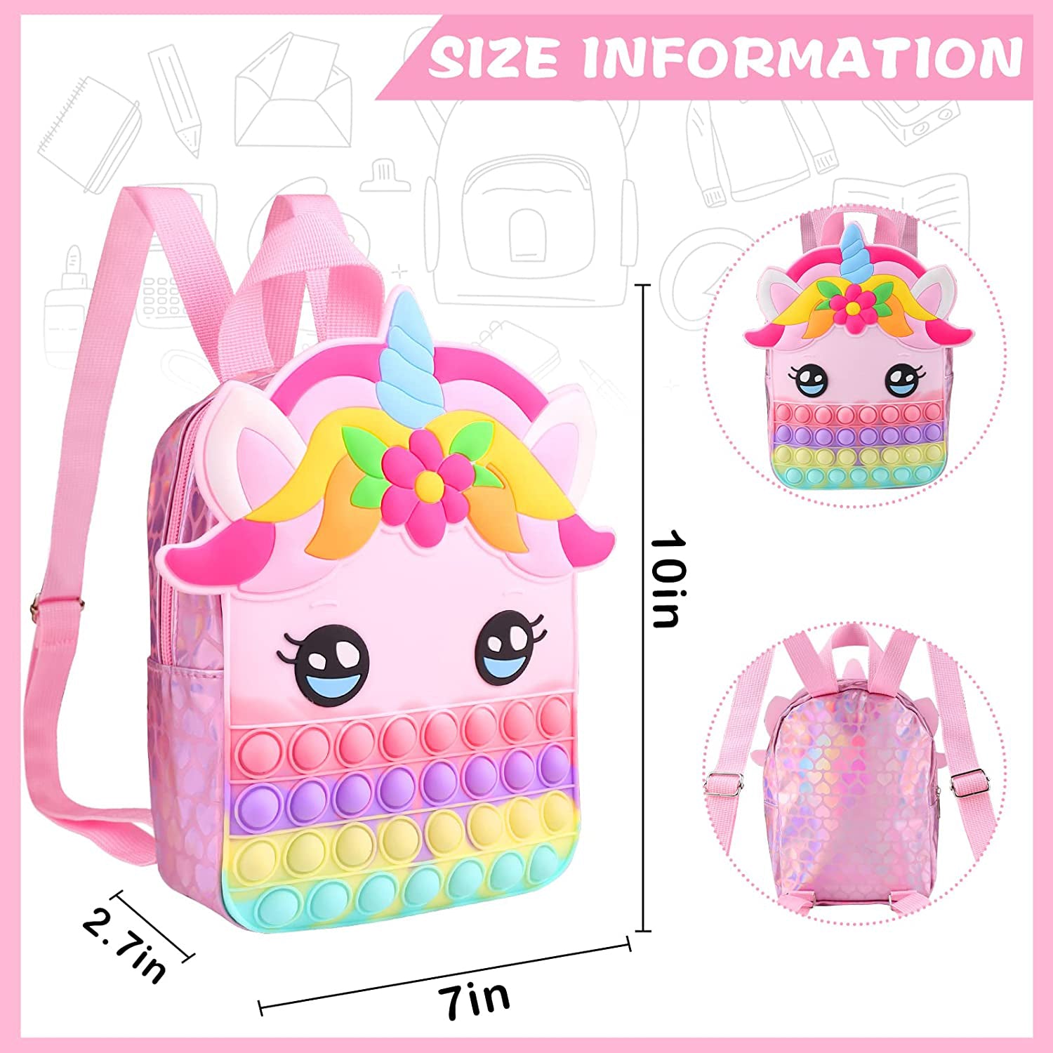 Pop Fidget Unicorn Backpack Clearance Amazing Pice