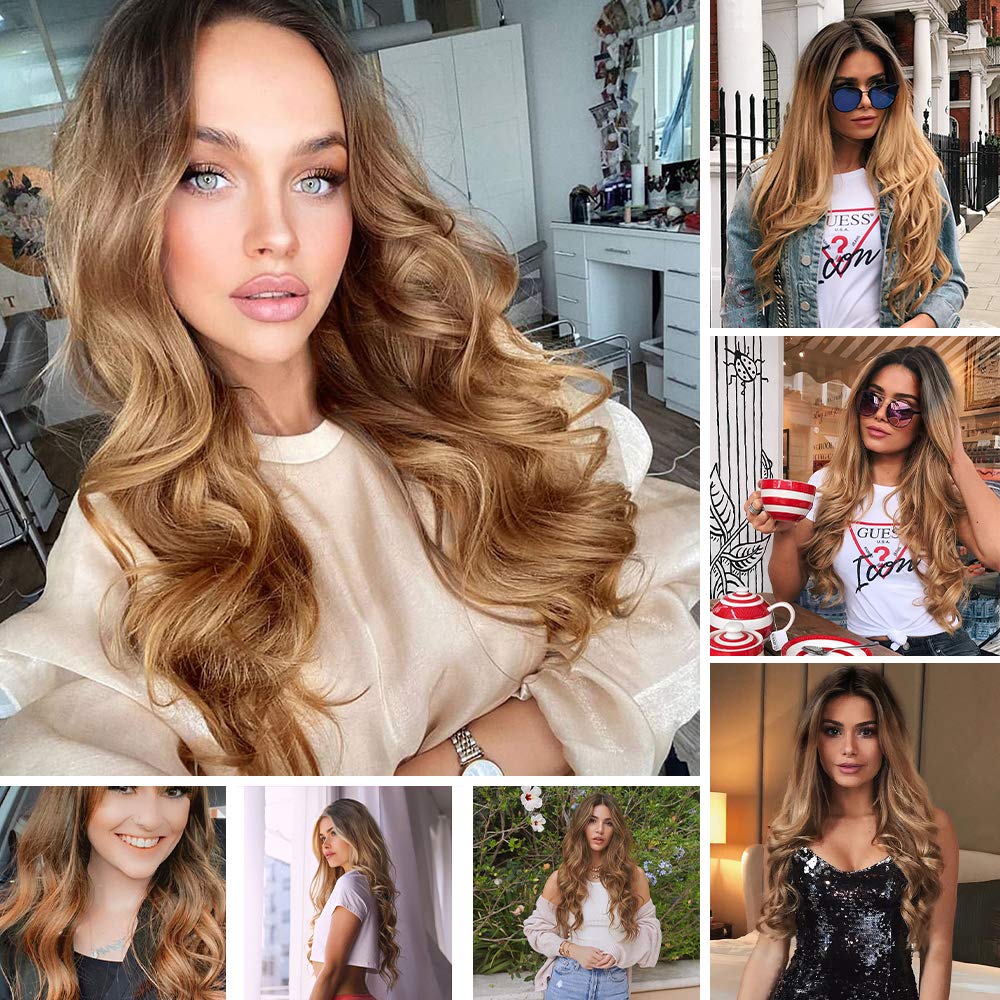 Women Long Brown Curly Synthetic Party Wigs Sale Best