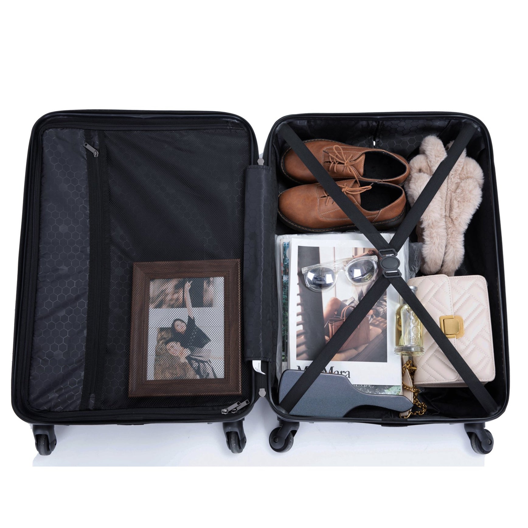 3-Piece Set: Hardshell Lightweight Suitcase with TSA Lock Spinner Wheels Free Shipping Clearance