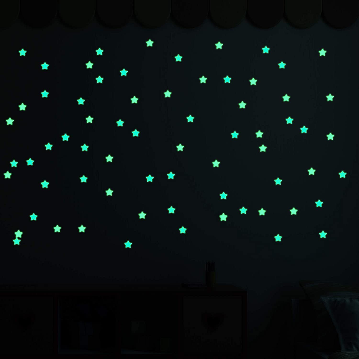 100-Pieces: Colorful Luminous Stars Plastic Wall Sticker Reliable Cheap Online