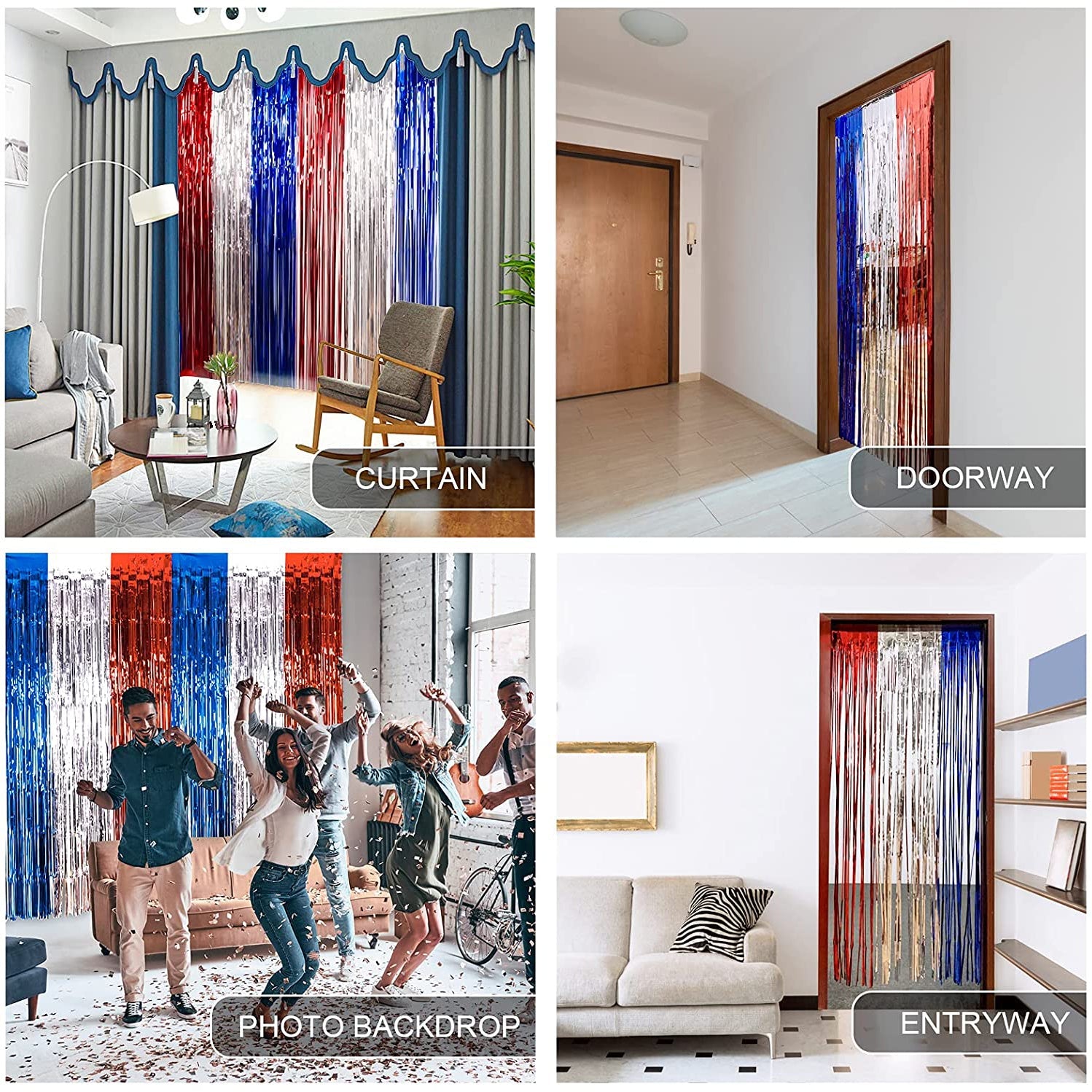 3-Pack: Tinsel Foil Fringe Curtains Buy Cheap The Cheapest