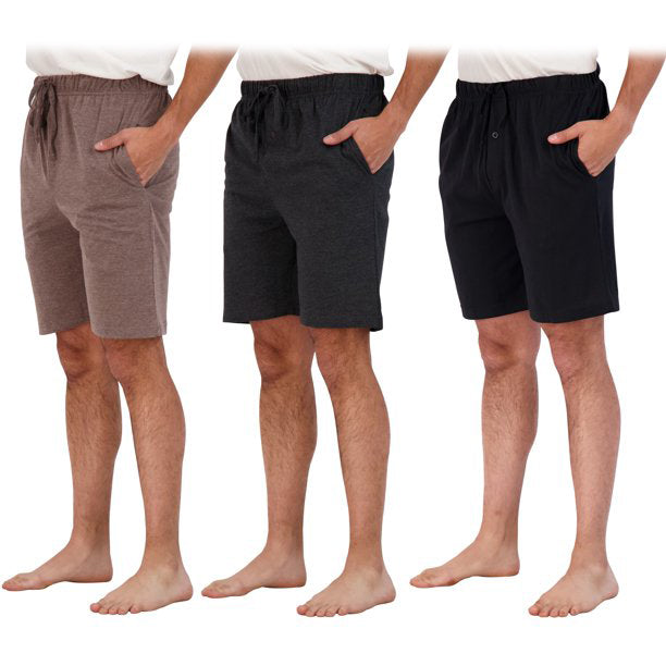 3-Pack: Men's Cotton Lounge Shorts with Pockets Clearance Store Sale Online