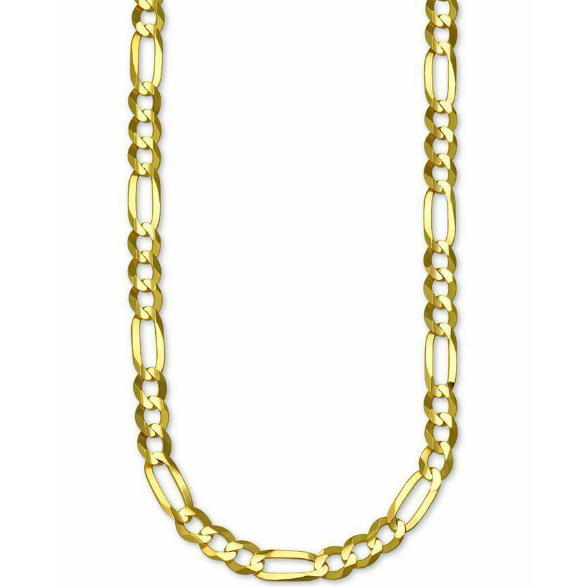 14K Solid Yellow Gold Thick Figaro Chain Necklace Genuine Cheap Pice