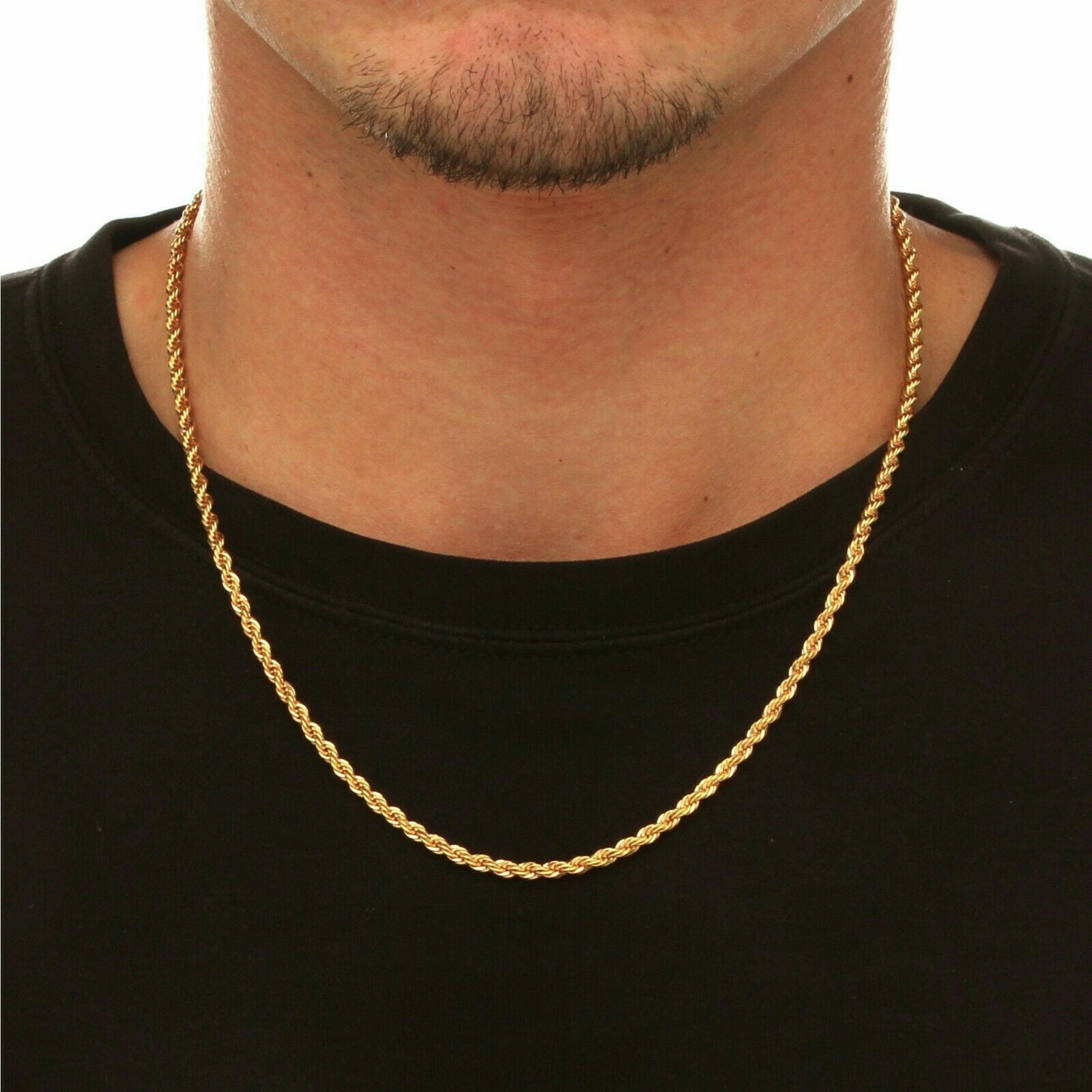 18K Solid Gold Rope Chain Necklace Cheapest Pice Sale Online