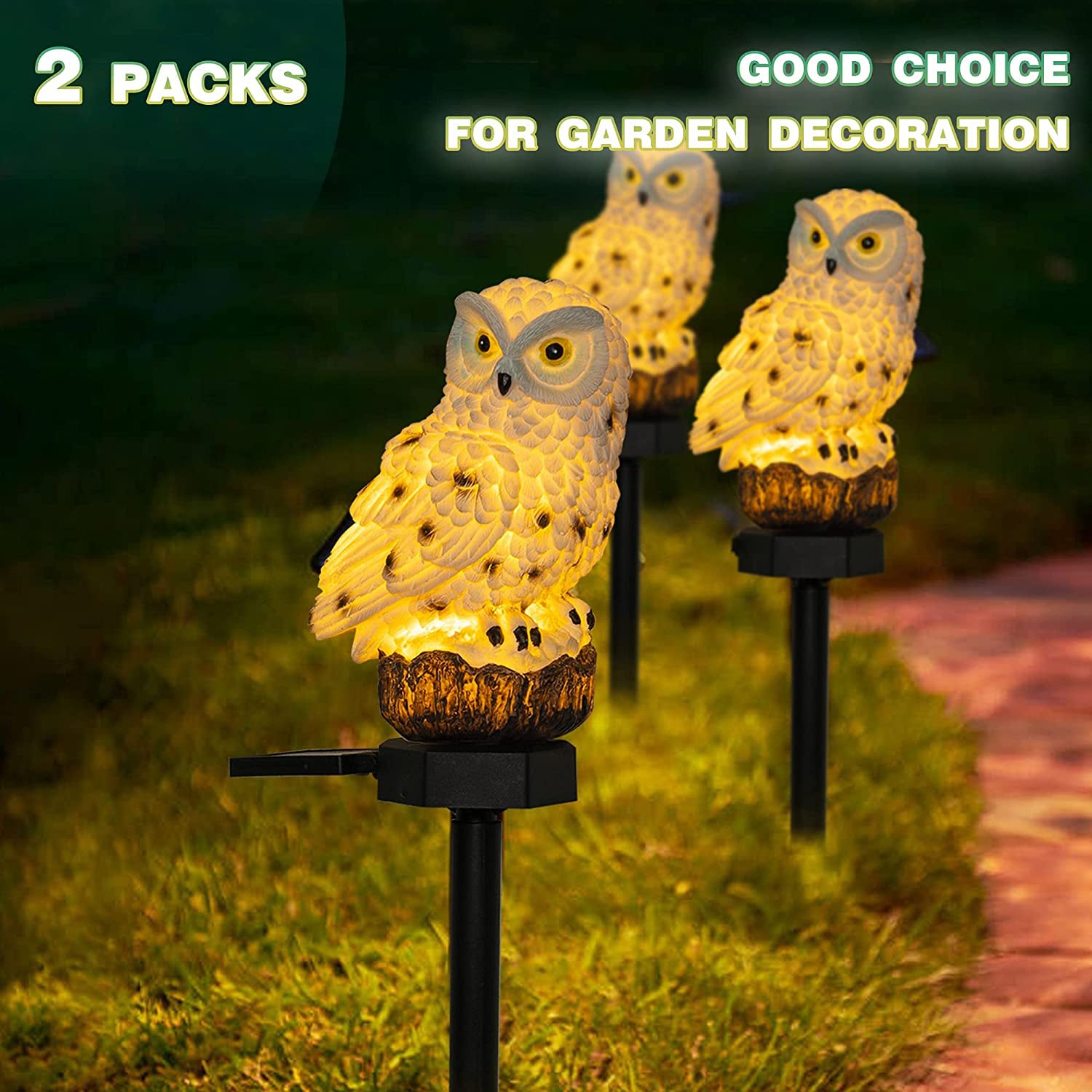 2-Pack: LUMN8 Owl Figure Solar LED Lights View Cheap Online