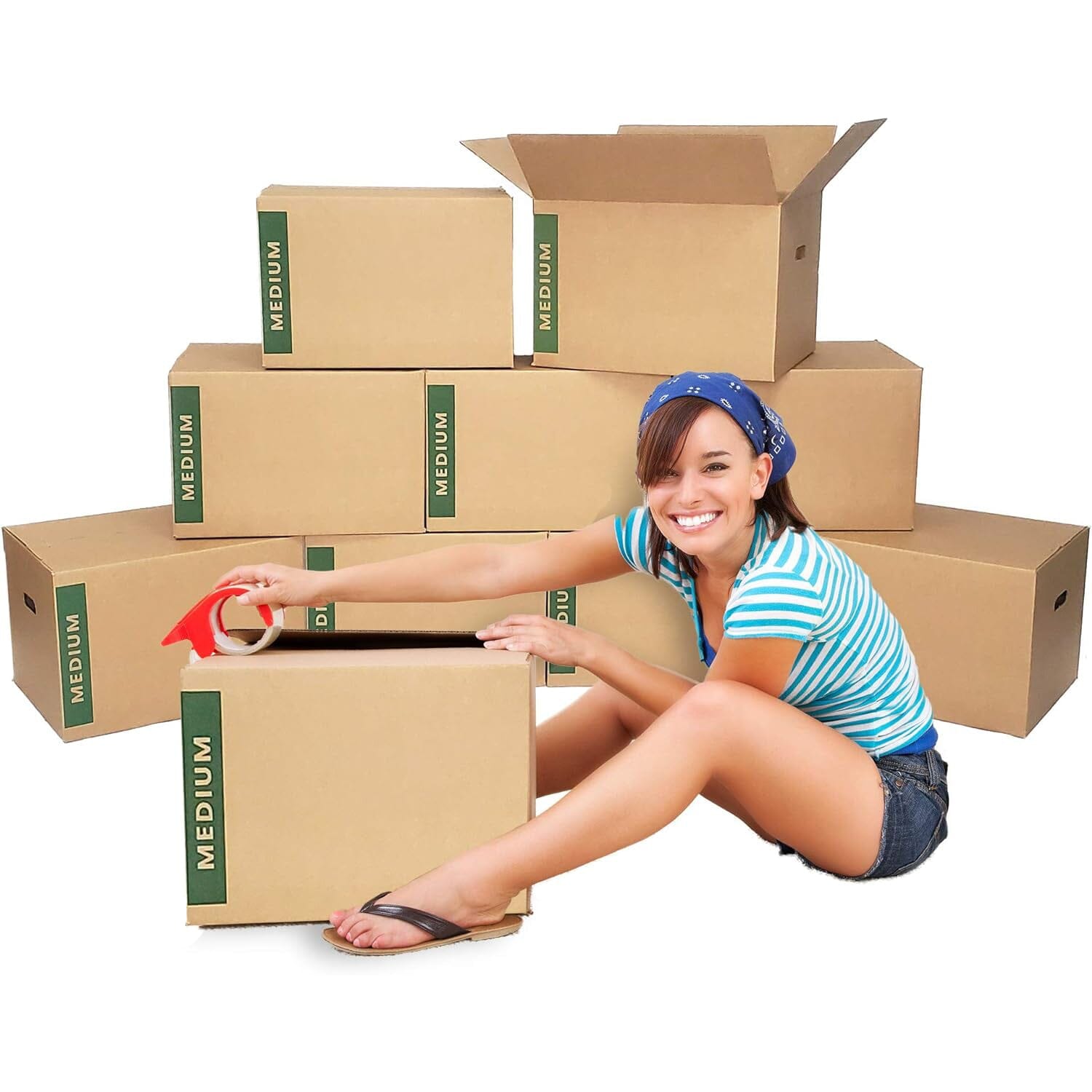 10-Pack: Medium Moving Boxes with Handles  (Refurbished) Buy Cheap 2025 Unisex