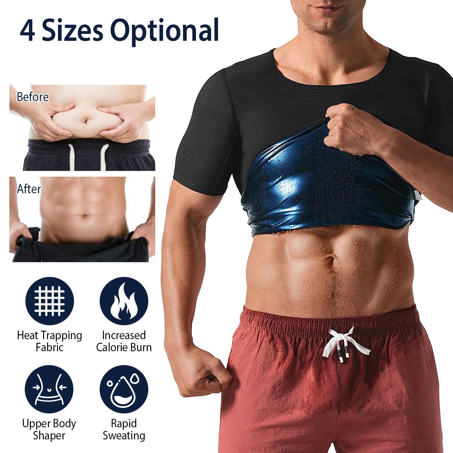 Men's Heat Trapping Body Shaper Shirt Free Shipping Deals