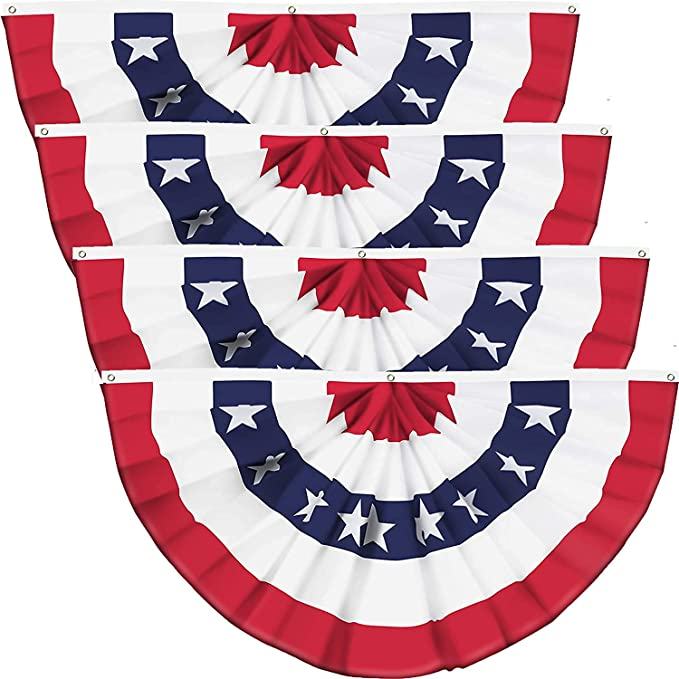 4-Piece: Pleated Patriotic Half-Fan Banner Buy Cheap 2025 New