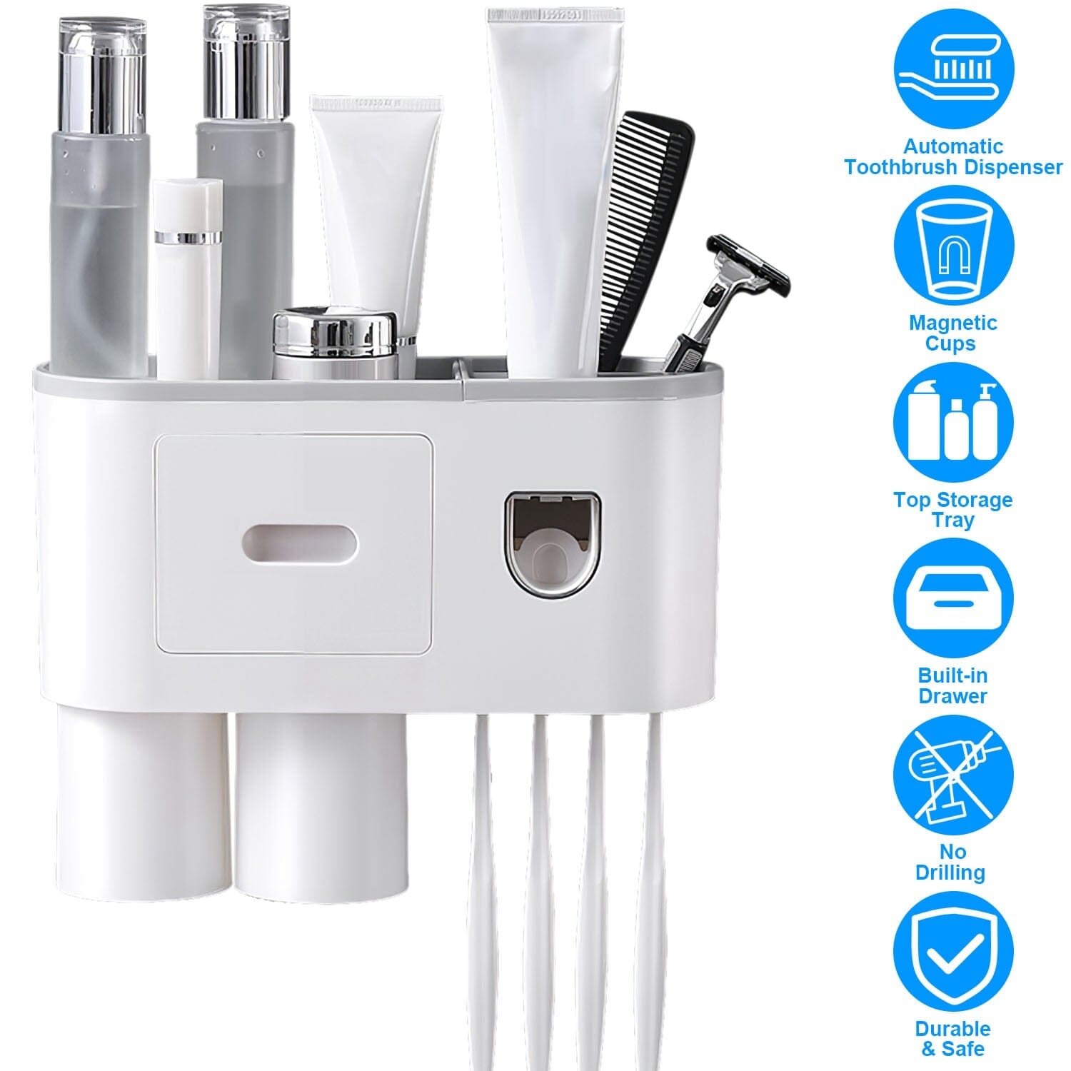 Multifunctional Wall Mount Toothbrush Holder Rack Organizer Clearance Cheap Online