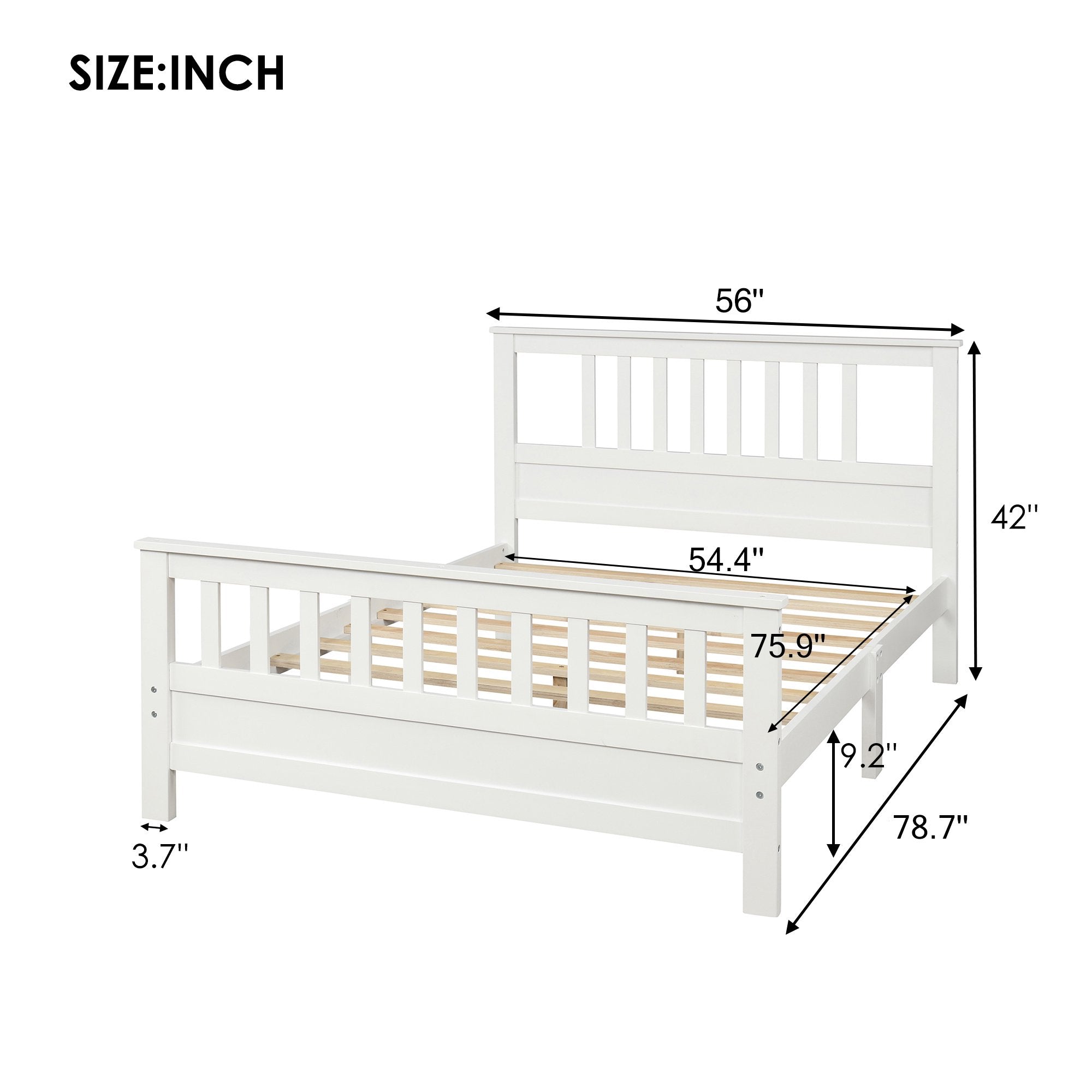 Anysun Full Size Bed Frame Solid Wood Platform Bed with Headboard for Kid's Buy Cheap Visit New