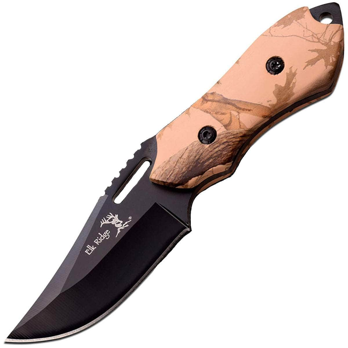 Elk Ridge Mosquito Fixed Blade, 3 Blade, Camp Wood Handle, Sheath - ER-562BC Clearance Geniue Stockist