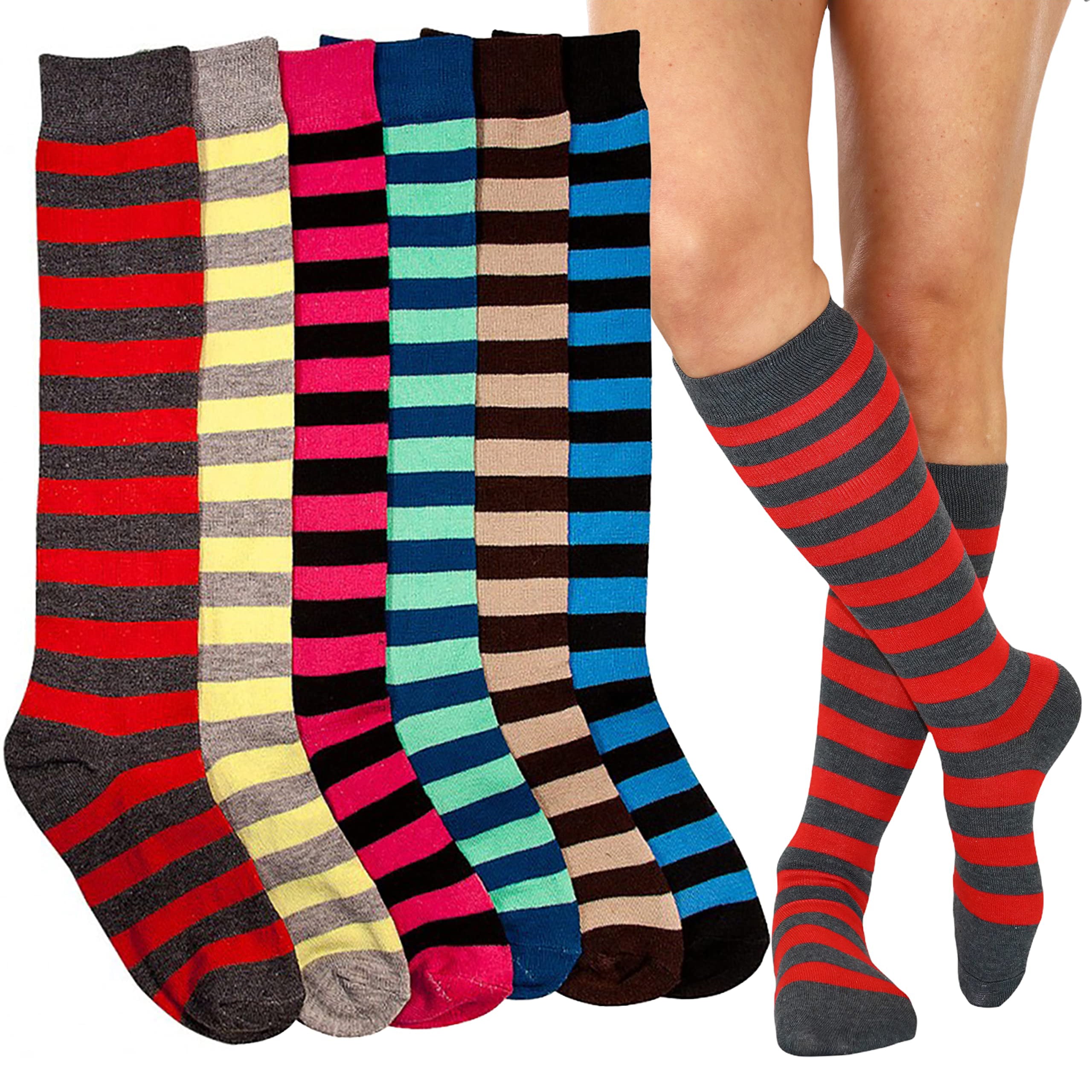 6-Pack: ToBeInStyle Women's Knee High Socks Outlet Pices