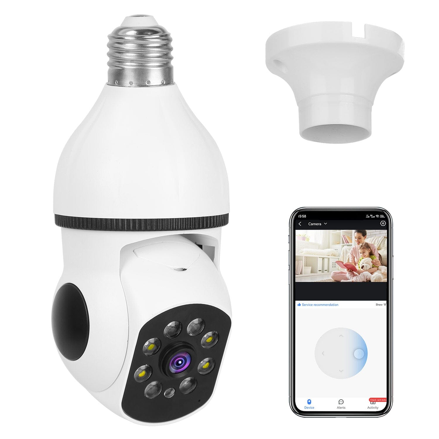 E27 WiFi Bulb Camera 1080P FHD WiFi IP Pan Tilt Security Surveillance  Camera with Two-Way Audio Full Color Night Vision Outlet Store Cheap Online