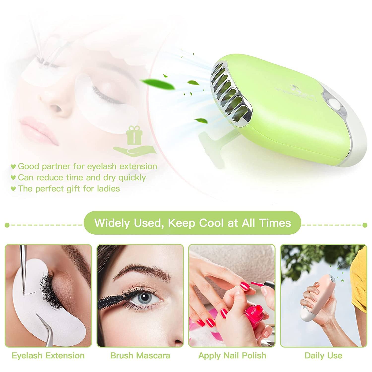 2-Piece: Rechargeable Handheld Mini Eyelash Fan Buy Cheap For Nice