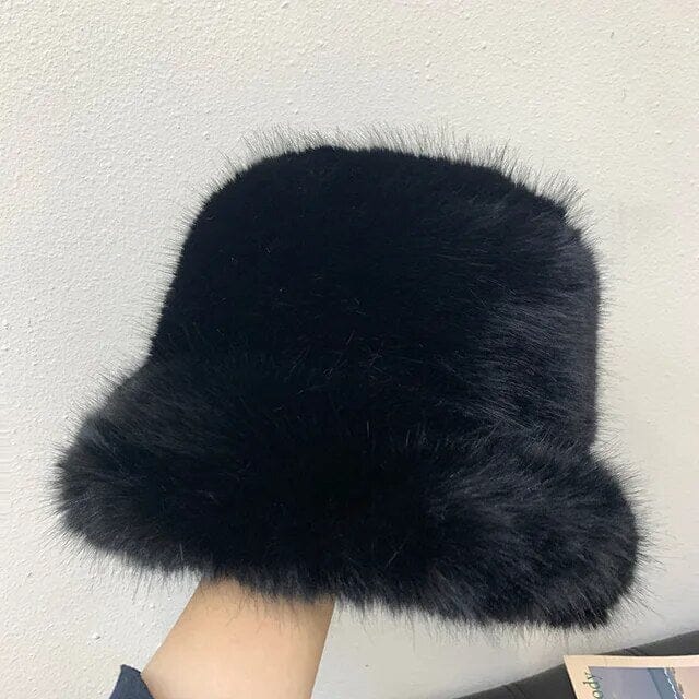 Wide Brim Fluffy Bucket Hat Authentic For Sale