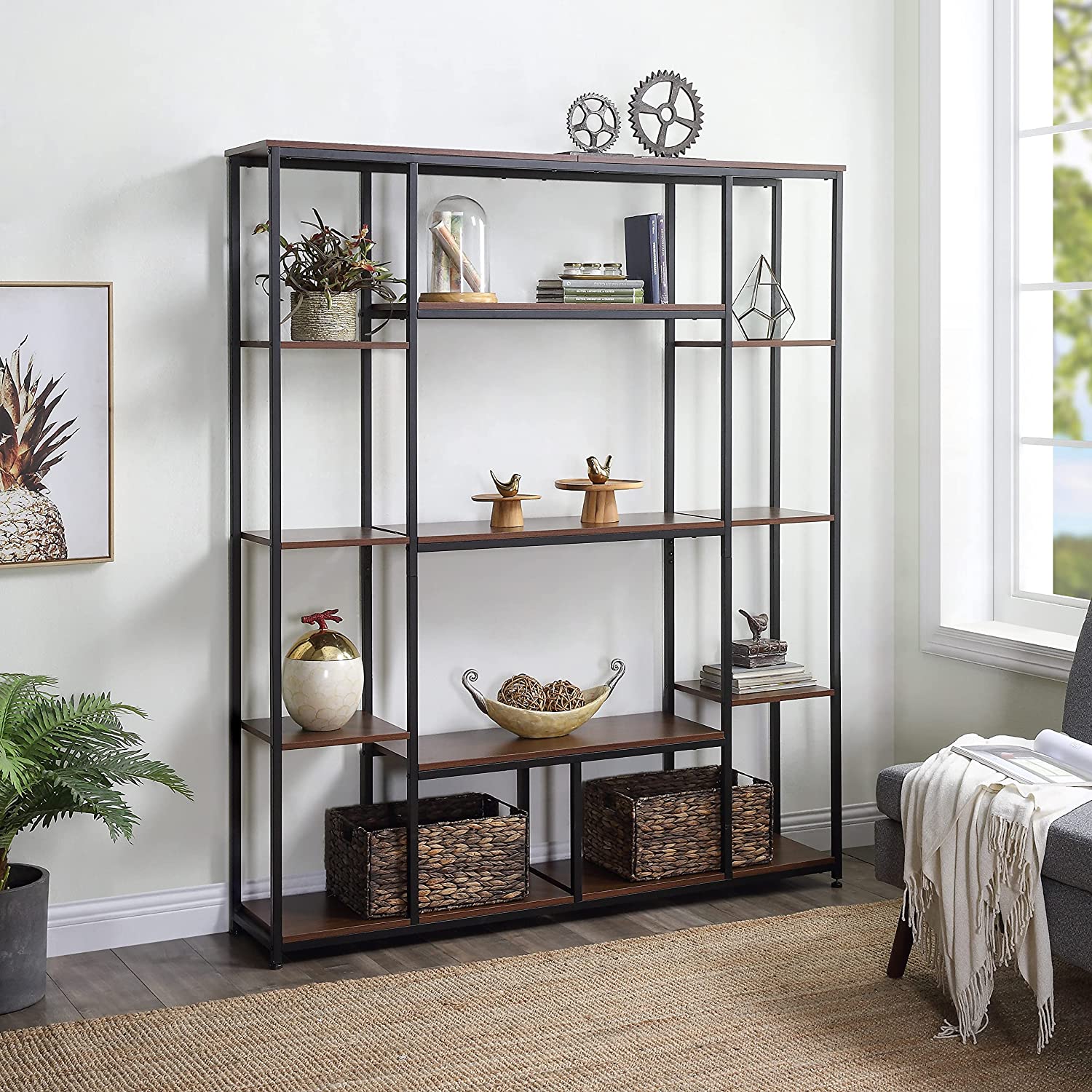 5-Tier Bookcase Bedroom Tall Bookshelf Cheap Eastbay