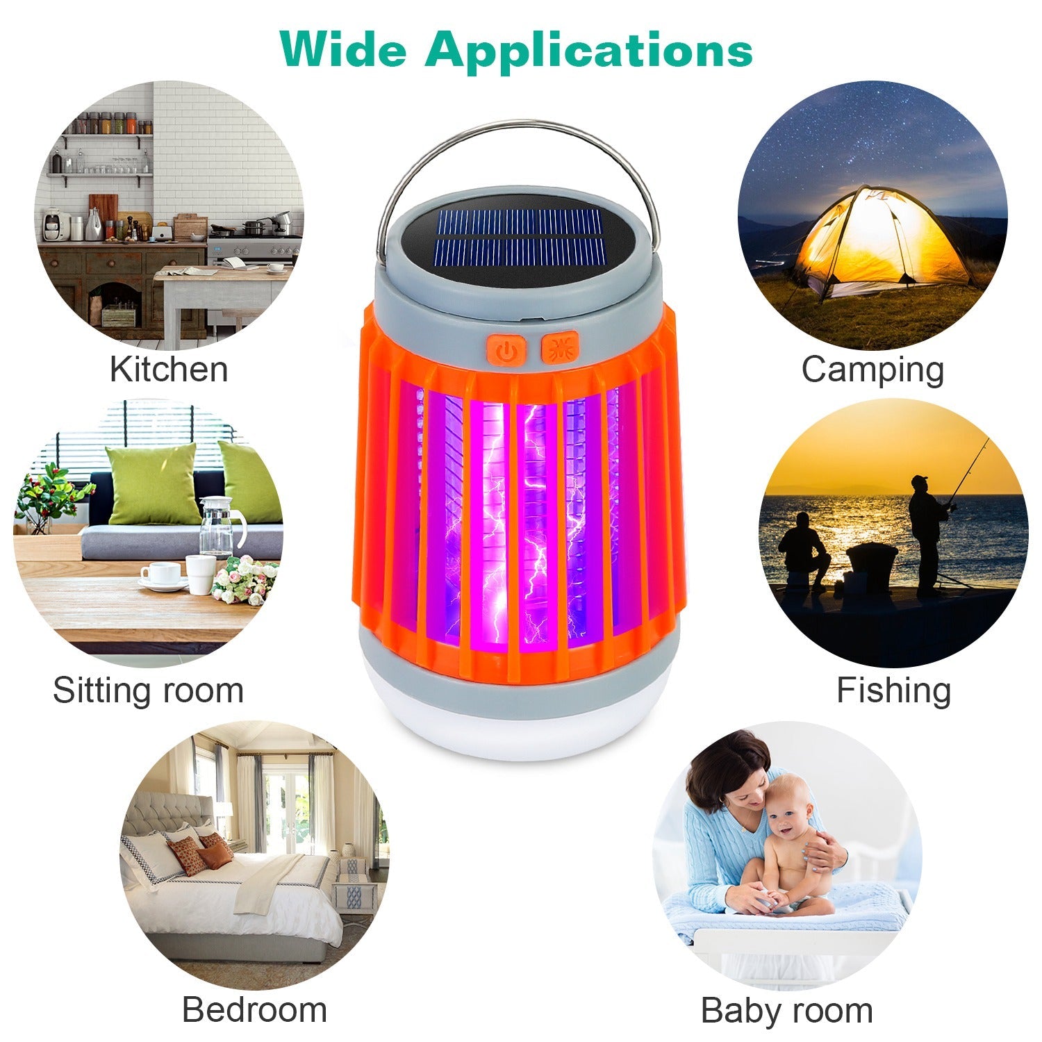 Solar USB Electric Bug Zapper with 5 Light Modes Hanging Hook Cheapest Pice