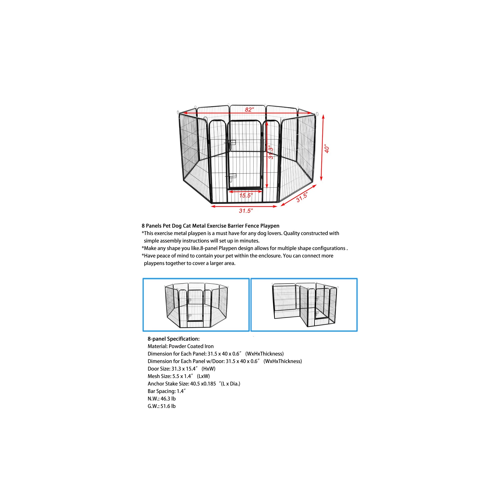 Large Dog Fence Pet Fence Outlet Low Pice