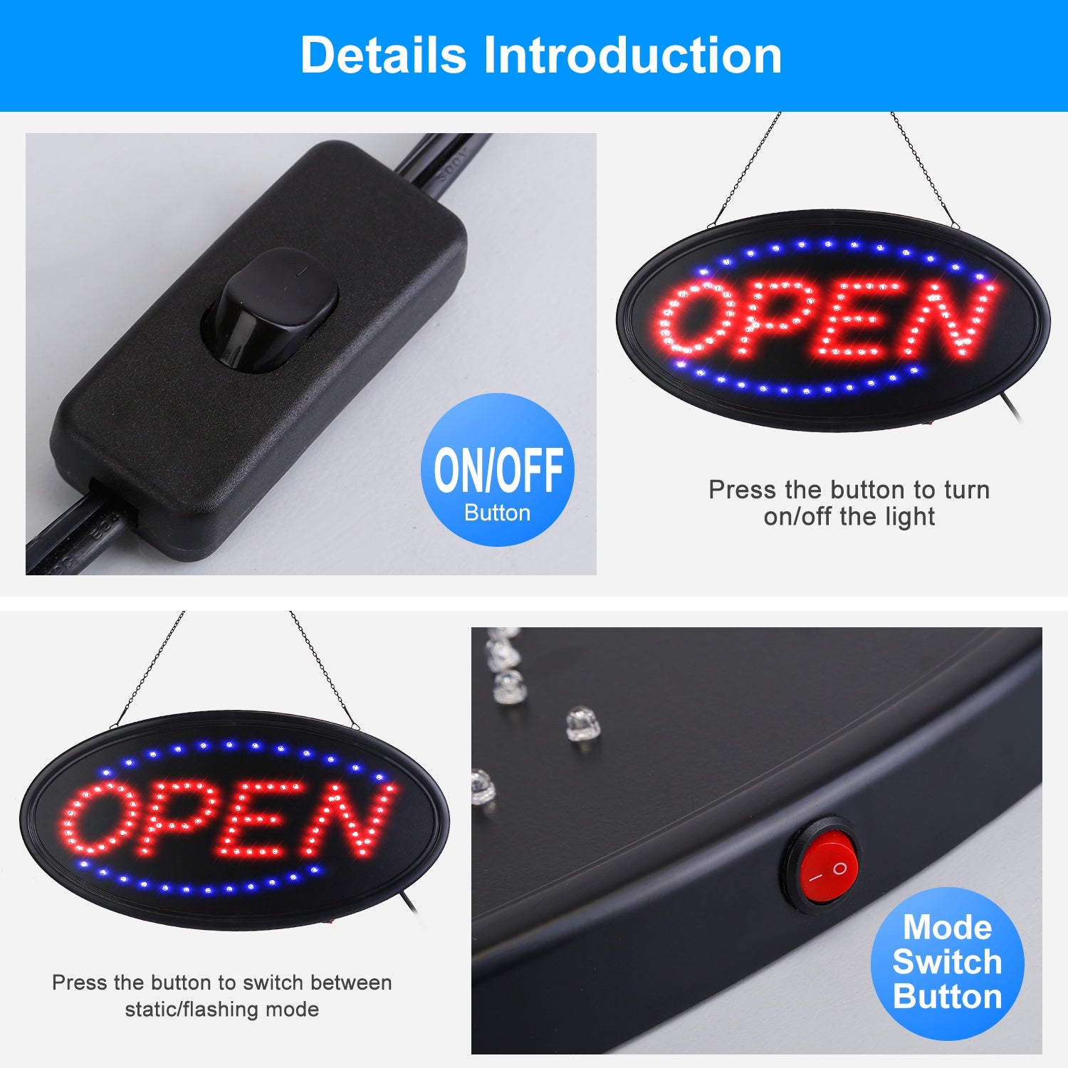 Business Neon Open Sign Advertisement Board with Steady Flashing Modes Latest Sale Online