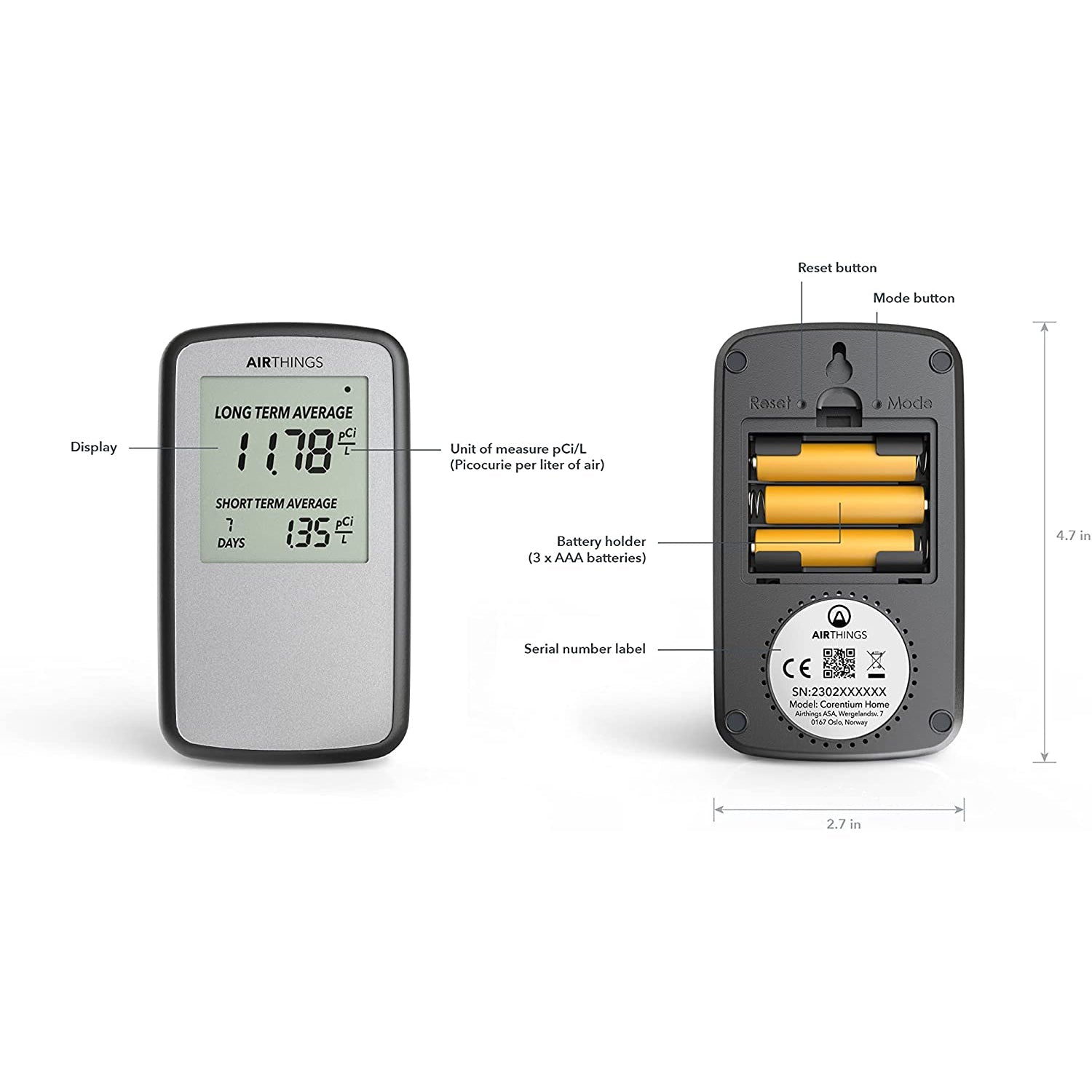 Airthings Corentium Home Radon Detector 223 Portable Sale 2025 Newest