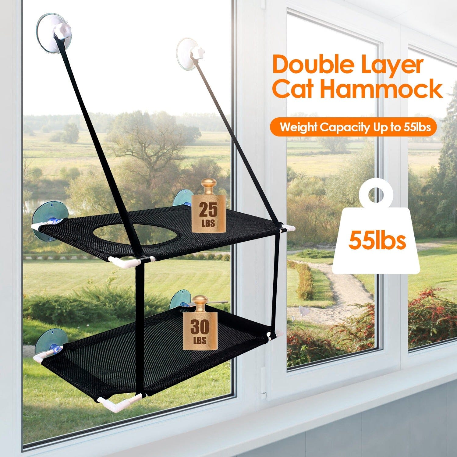 Double Layer Perch Bed Powerful Suction Indoor Window Hammock for Cat Best Wholesale