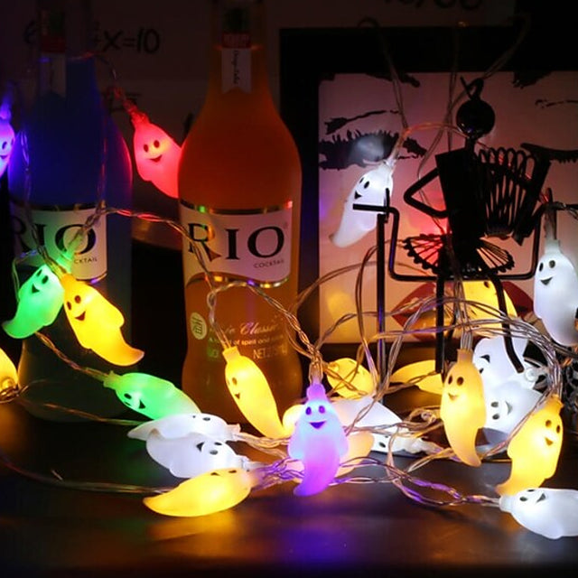 Halloween Cute Ghost LED String Lights Upholstery Lights Sale Supply